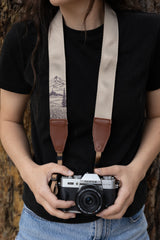 MT flower Brown Camera Strap