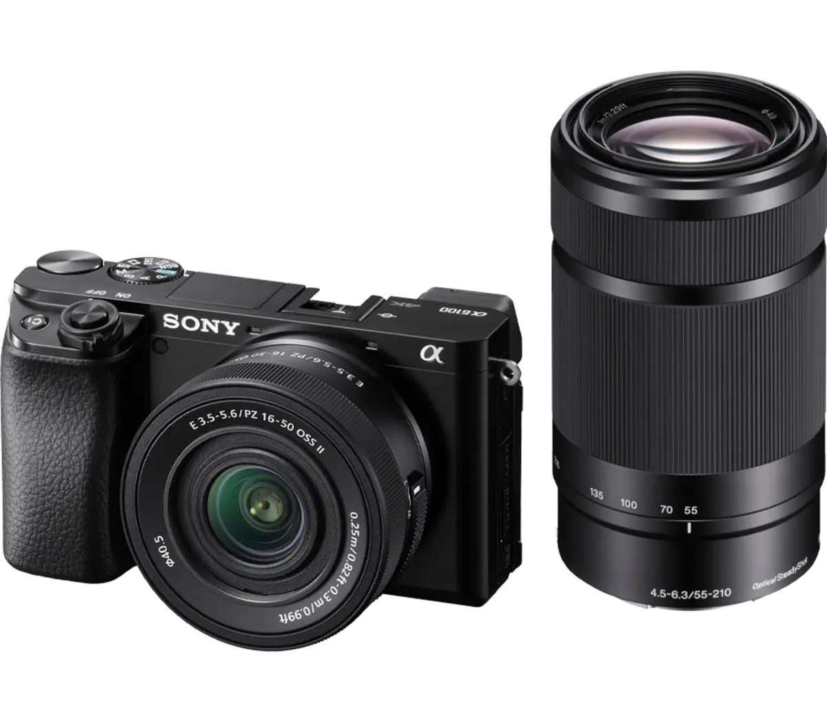 Sony Alpha 6100 APS-C Mirrorless Interchangeable-Lens Camera + 16-50mm + 55-210mm Lenses - Image 1