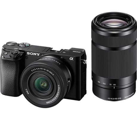 Sony Alpha 6100 APS-C Mirrorless Interchangeable-Lens Camera + 16-50mm + 55-210mm Lenses - Image 1