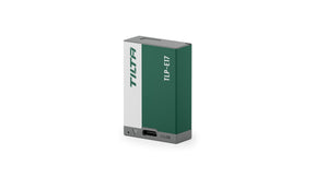 Tilta TLP-E17-FG 950mAh LP-E17 battery in Forest Green, angled view with the USB-C input port