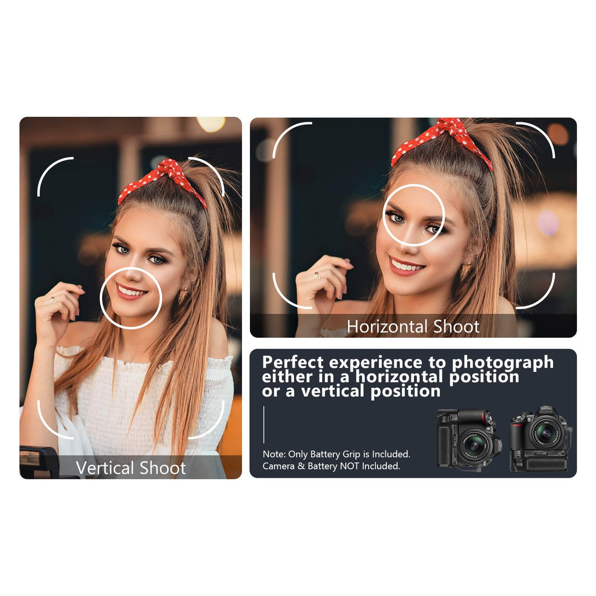 NEEWER BG-2F Battery Grip for Nikon D3100/D3200/D3300/D5300