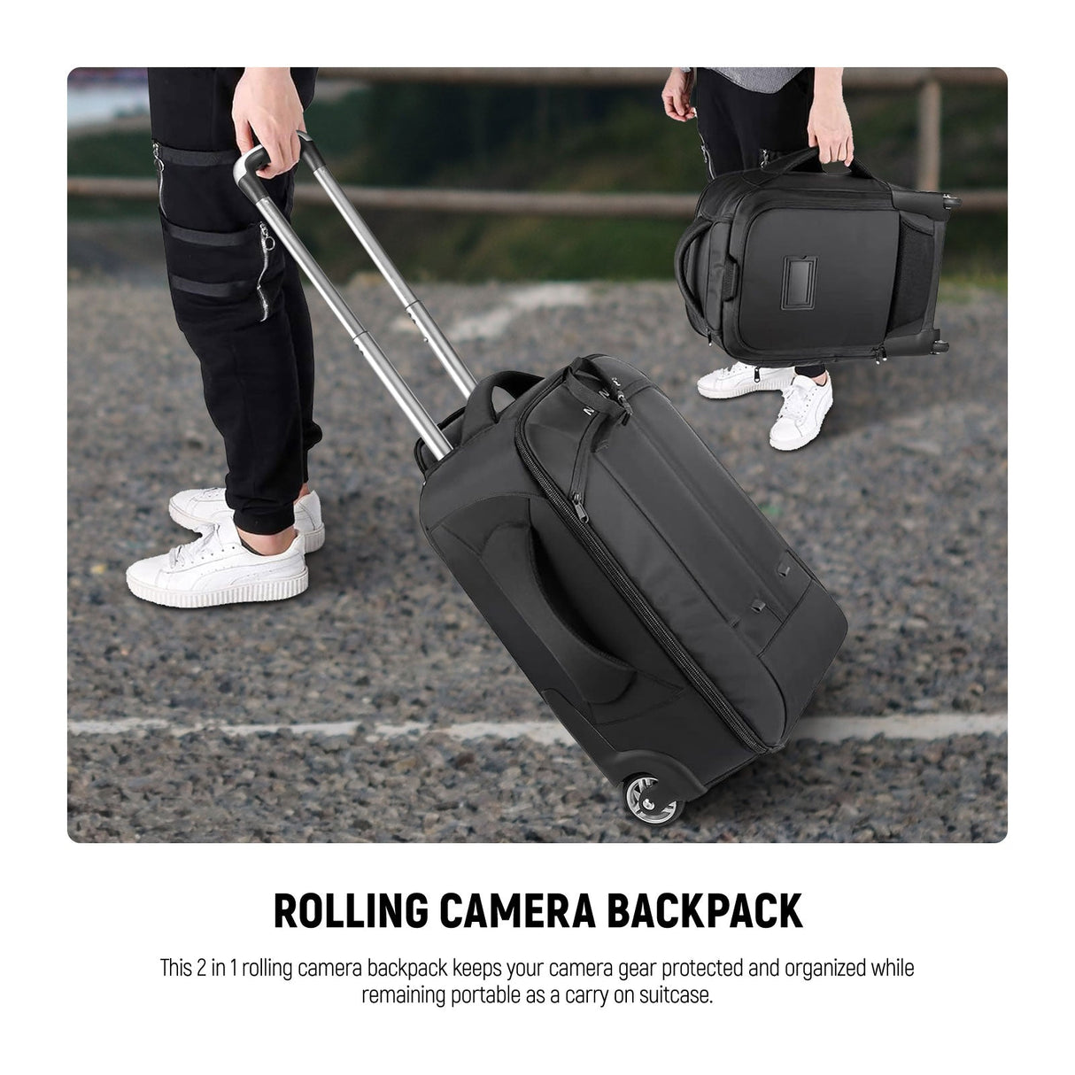 NEEWER 22"x14"x10” 2-in-1 Trolley Backpack