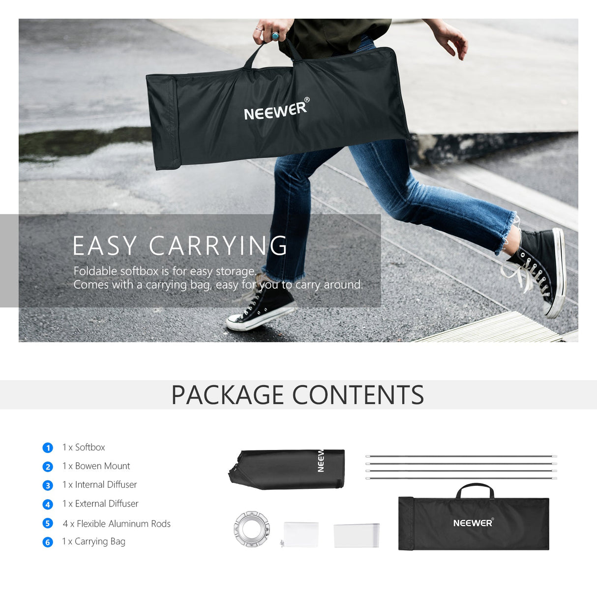 NEEWER SB-BW6090 60x90cm/23.6"x35.4" Rectangular Softbox