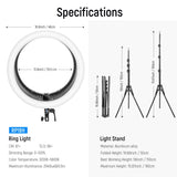 NEEWER RP18H 19 Inch LED Ring Light With 3 Phone Holders