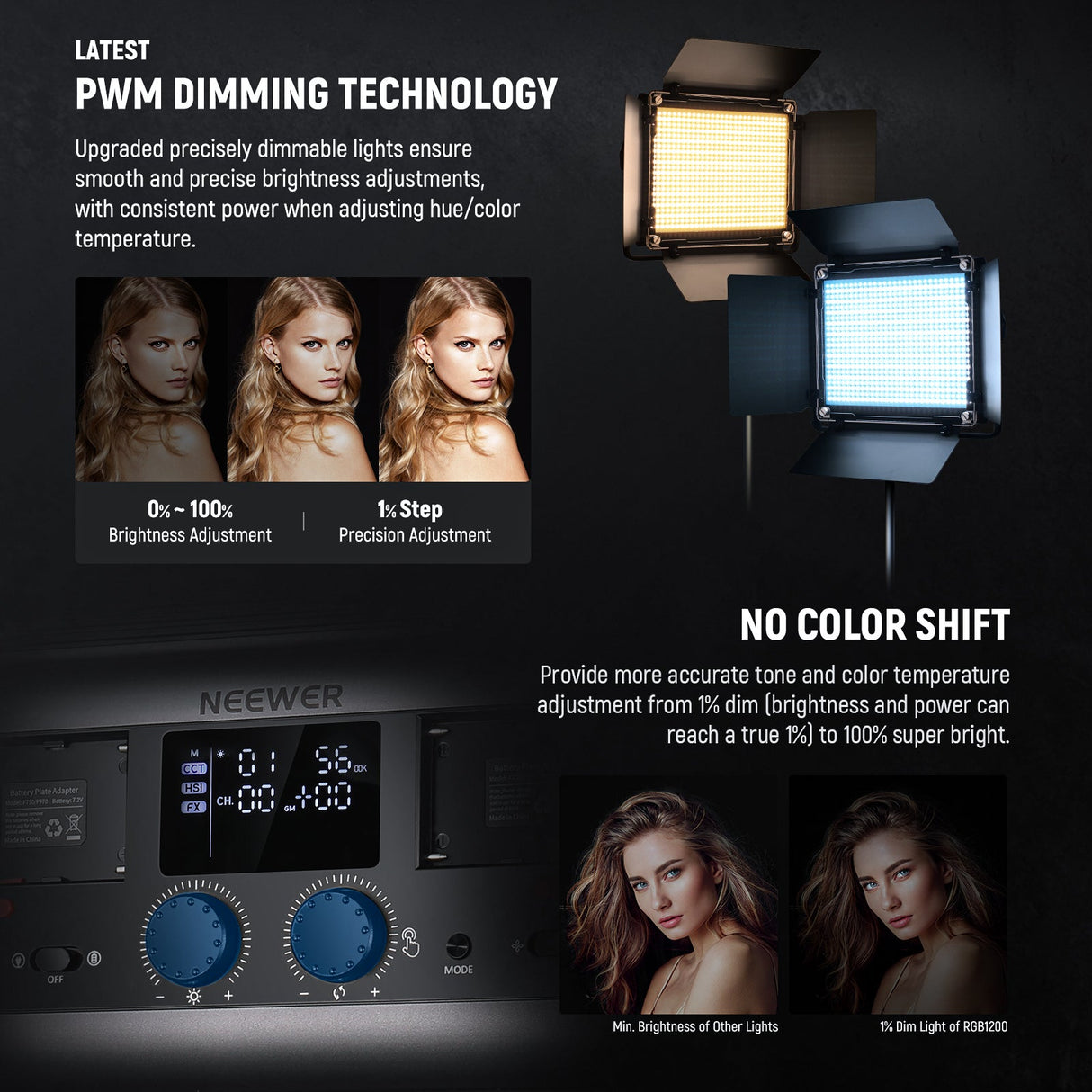 NEEWER RGB1200 60W APP Control RGB LED Video Light