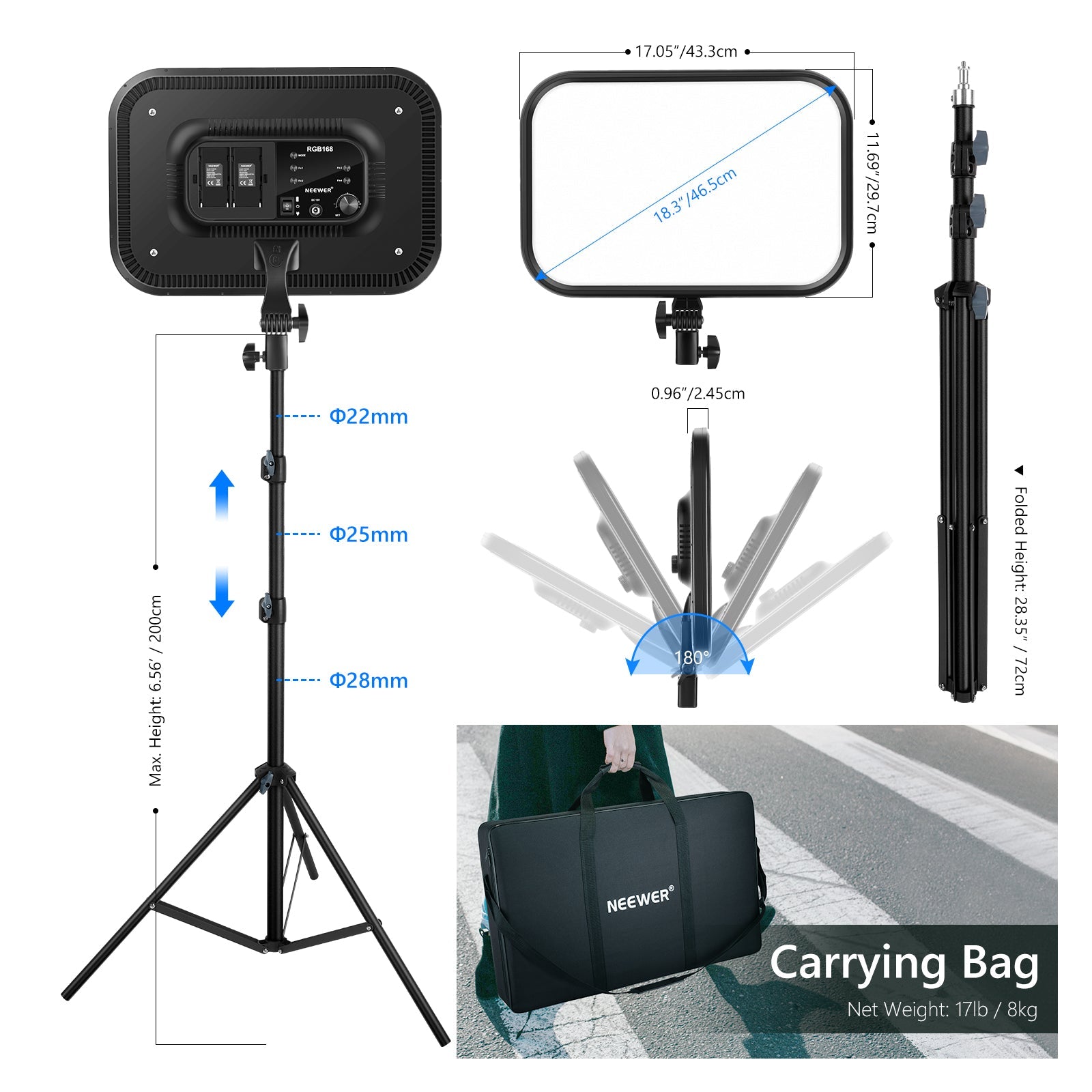 NEEWER 2 Pack RGB168 18.3 Inch | NEEWER | Impulse Camera – IMPULSE