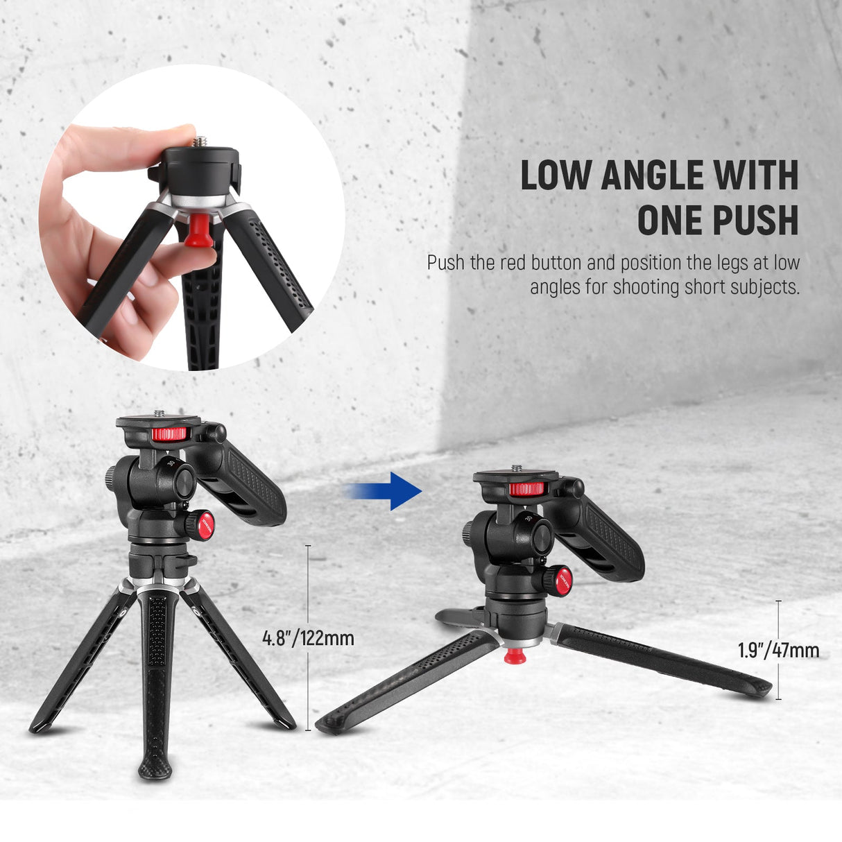 NEEWER TS003 Mini Tripod for Camera and Phone with Handle