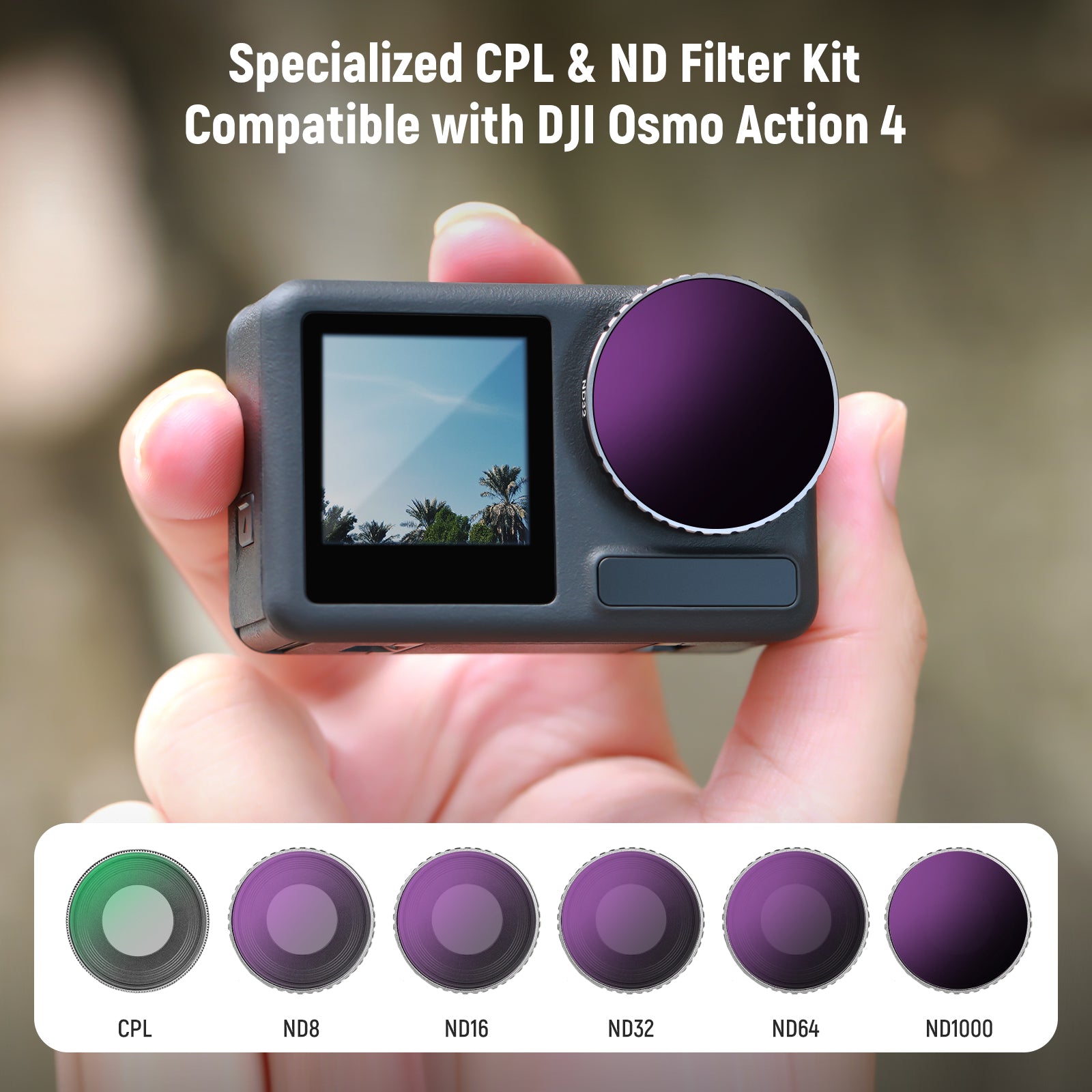 NEEWER 6 Pack ND Filter Set For DJI Osmo Action 4 – IMPULSE