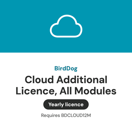 BirdDog Cloud additional yearly licence, all modules (requires BDCLOUD12M)