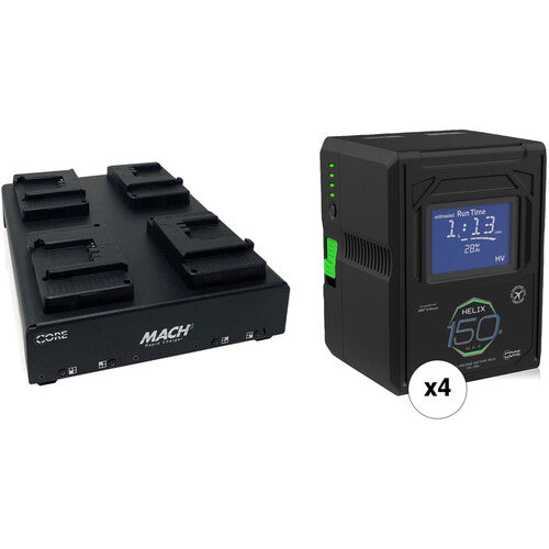 Core SWX Helix Max 147Wh Lithium-Ion 4-Battery Kit with Mach4 4-Position Battery Charger (B-Mount)