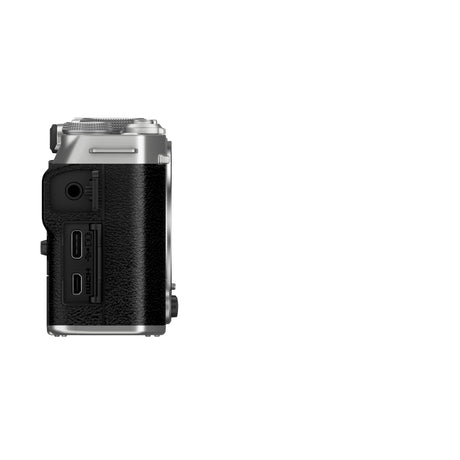 Fujifilm X-M5 Silver body - side ports open