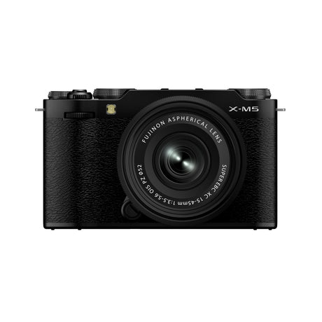Fujifilm X-M5 Mirrorless Camera with XC15-45mm lens kit, Black - front