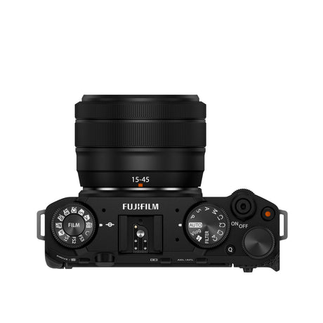 Fujifilm X-M5 Black with XC15-45mm lens - top