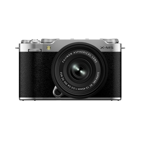 Fujifilm X-M5 Mirrorless Camera with XC15-45mm lens kit, Silver - front
