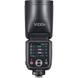Godox V100S round head flash, side view