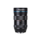 SIRUI 75mm F1.8 1.33X APS-C Anamorphic Lens showcasing sleek design and precise focus settings.