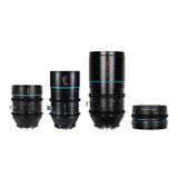 SIRUI Venus Full-Frame Anamorphic Lens Set featuring 35mm, 50mm, 75mm, 100mm, 135mm lenses and adapter.