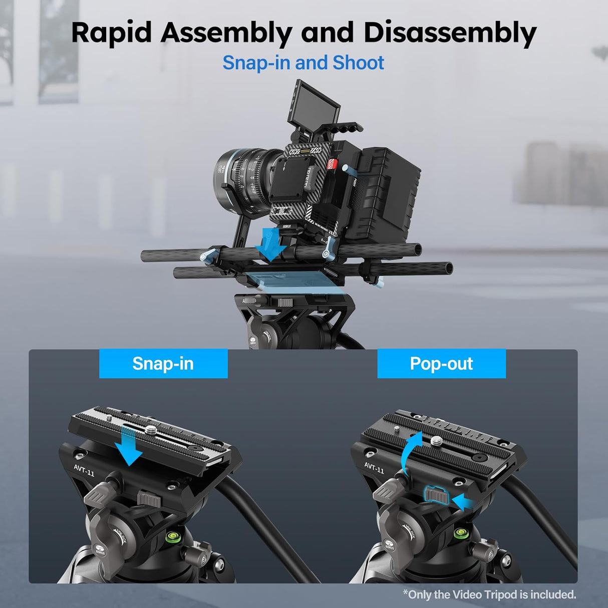 SIRUI Heavy Duty Video Tripod for Camera AVT-11