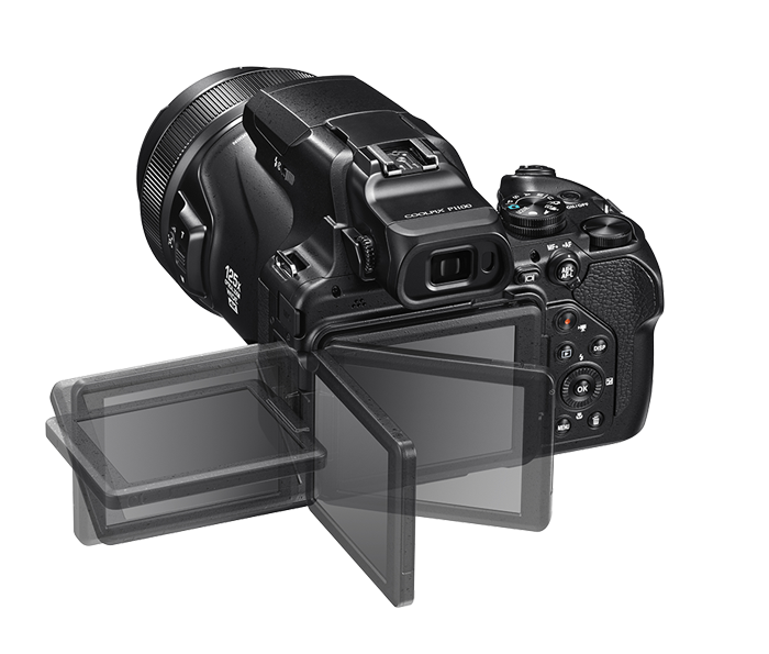 Nikon COOLPIX P1100 with vari-angle LCD screen rotated out