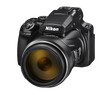 Nikon COOLPIX P1100 digital camera front three-quarter view showing 125x optical zoom NIKKOR lens