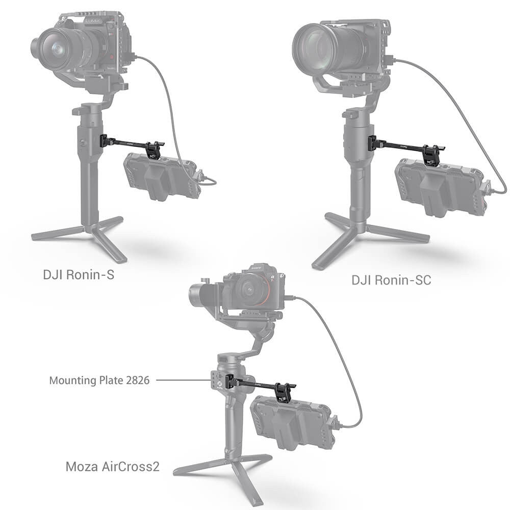 SmallRig Adjustable Monitor Support for DJI RS / SC, Zhiyun CRANE 3 / 3S / WEEBILL-S / WEEBILL-LAB and Moza AirCross2 2889