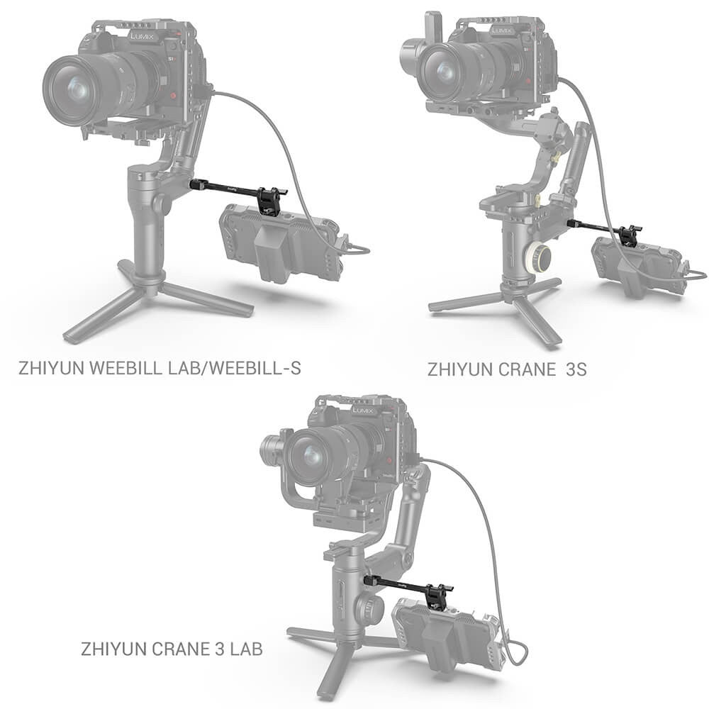 SmallRig Adjustable Monitor Support for DJI RS / SC, Zhiyun CRANE 3 / 3S / WEEBILL-S / WEEBILL-LAB and Moza AirCross2 2889