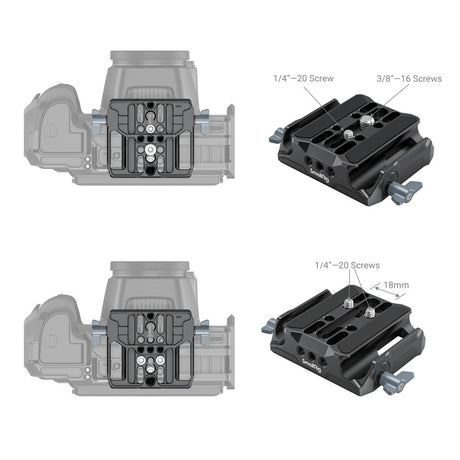 SmallRig Universal LWS Bottom Mount Plate with Dual 15mm Rod Clamp 3357