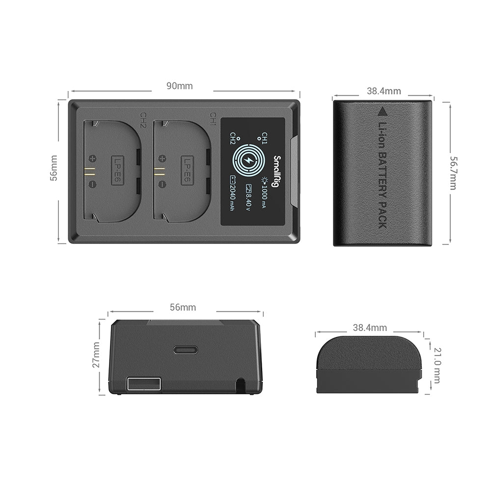 SmallRig LP-E6NH Camera Battery and Charger Kit