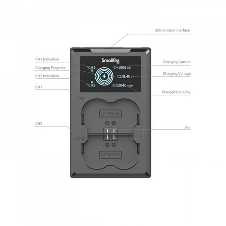 SmallRig NP-W235 Camera Battery and Charger Kit 3822