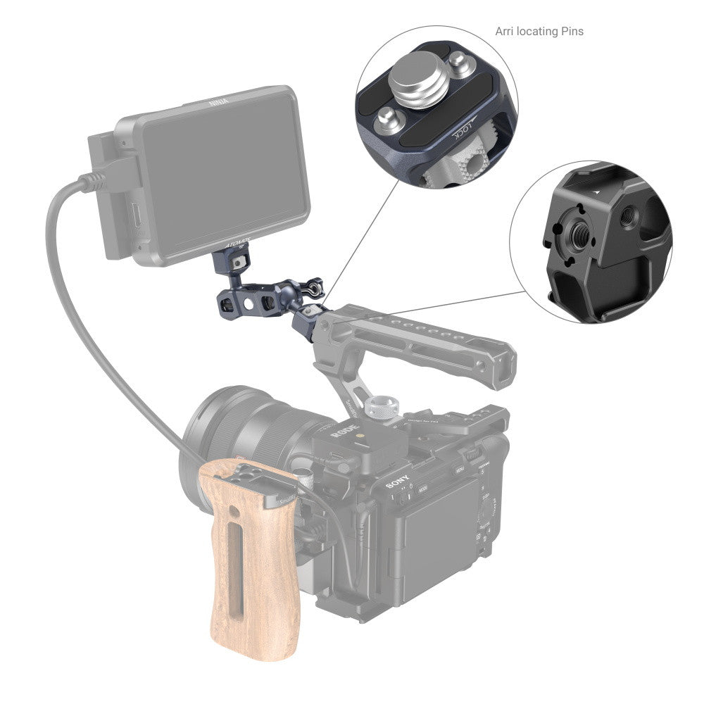 SmallRig Magic Arm Support with Dual Ball Heads (Compatible with 1/4"-20 and 3/8"-16 ARRI Threaded and Locating Holes) 3874