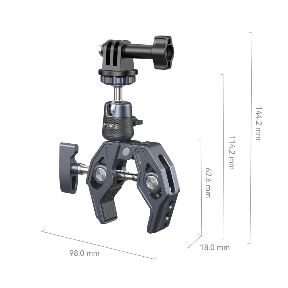 SmallRig Super Clamp with 360° Ball Head Mount for Action Cameras