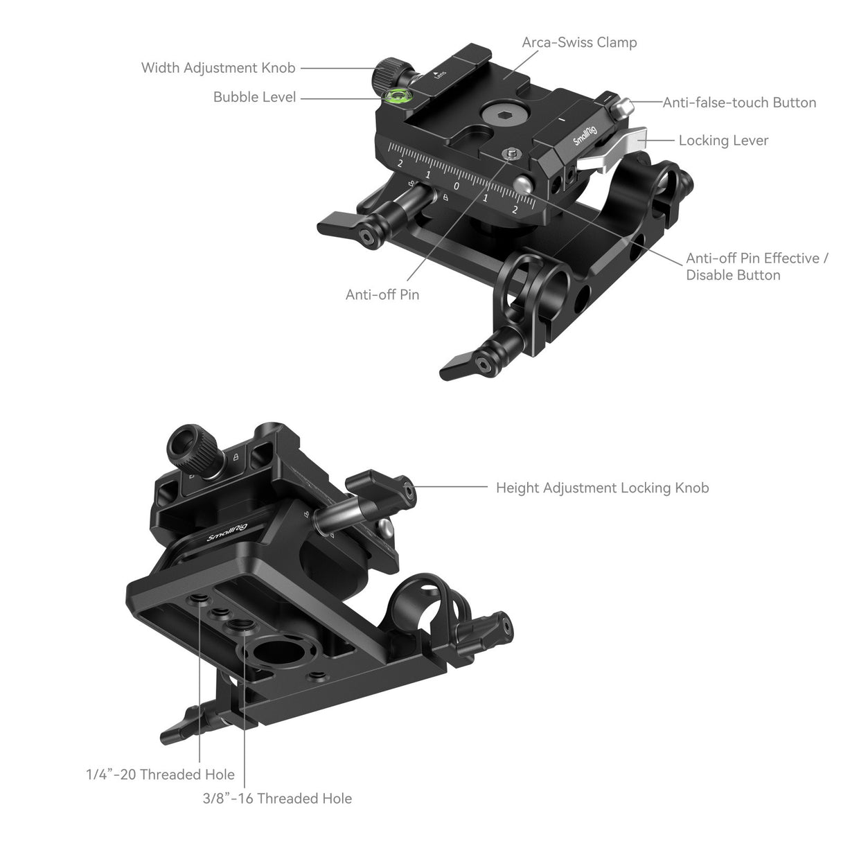 SmallRig Universal Arca-Type Mount Plate Kit 4233