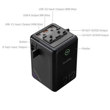 SmallRig x Caleb Pike VB212 mini V-Mount Battery 4293B, view 2 of 8