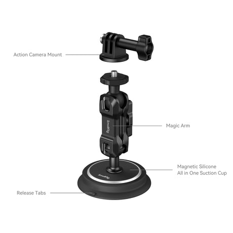 SmallRig Magic Arm Magnetic Suction Cup Mounting Support Kit for Action Cameras