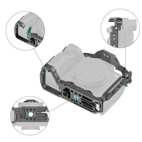 SmallRig HawkLock Quick Release Cage for Sony Alpha 7R V & Alpha 7 IV & Alpha 7S III & Alpha 1 & Alpha 7R IV