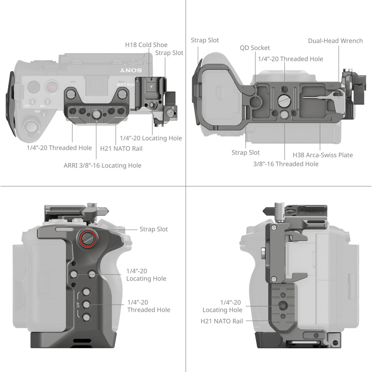SmallRig HawkLock Quick Release Advanced Cage Kit for Sony FX3 / FX30 (Advanced Edition) 4771