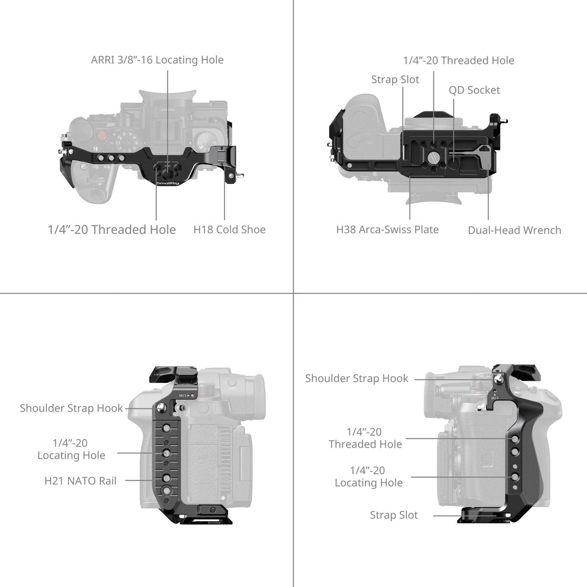 SmallRig HawkLock Quick Release Cage Kit for Panasonic LUMIX GH7 / GH6