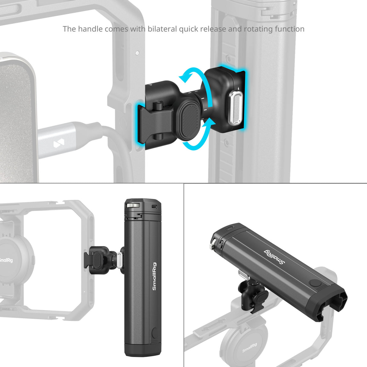 SmallRig Rotatable Bilateral Quick Release Side Handle with M.2 SSD Enclosure 4841