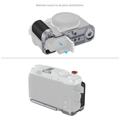 SmallRig L-Shape Mount Plate with Silicone Handle for FUJIFILM X-M5 (Silver)