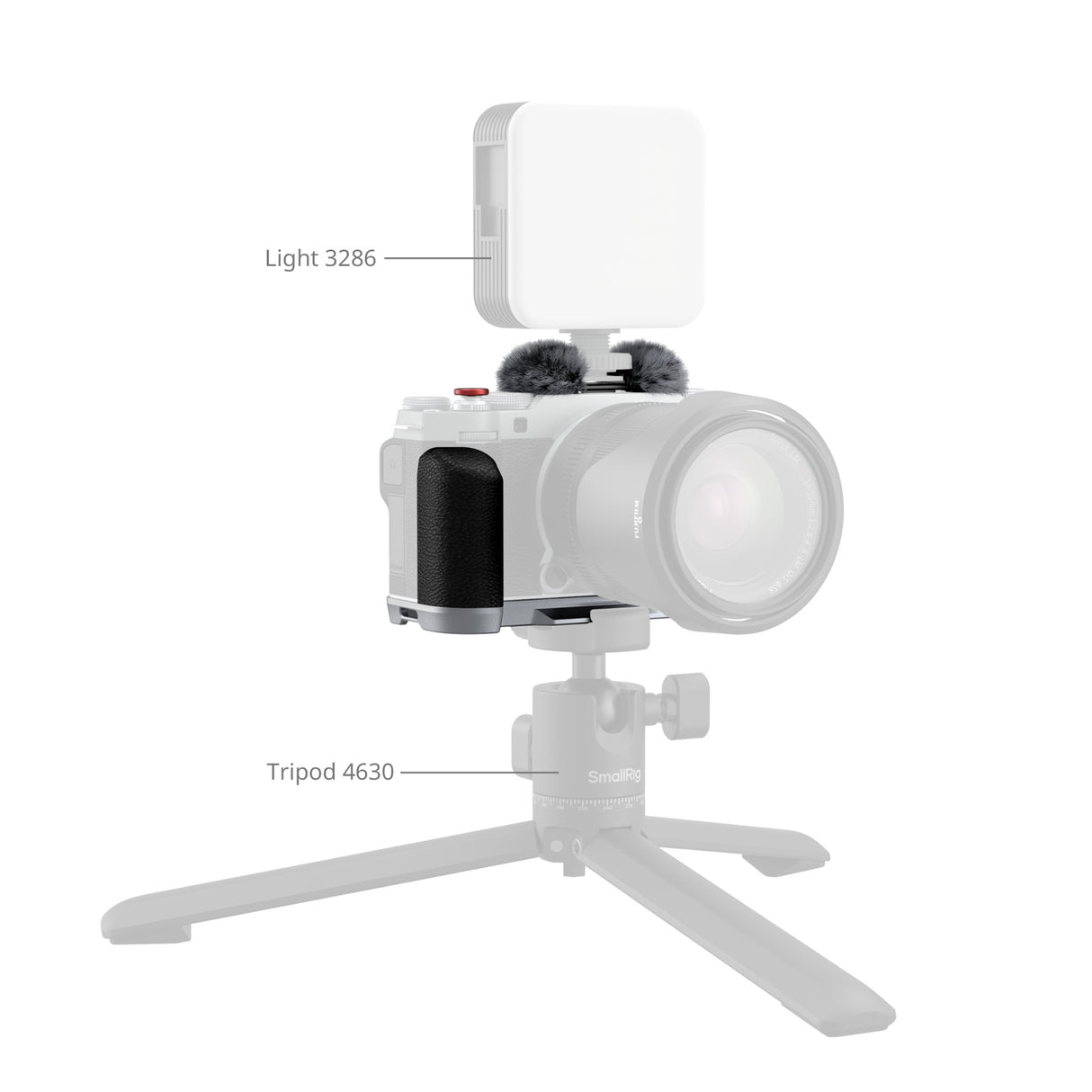 SmallRig L-Shape Mount Plate with Silicone Handle for FUJIFILM X-M5 (Silver)