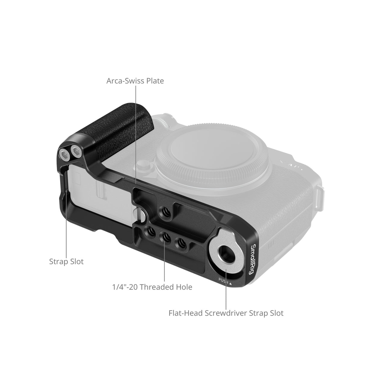 SmallRig L-Shape Mount Plate with Silicone Handle for FUJIFILM X-M5 (Black)