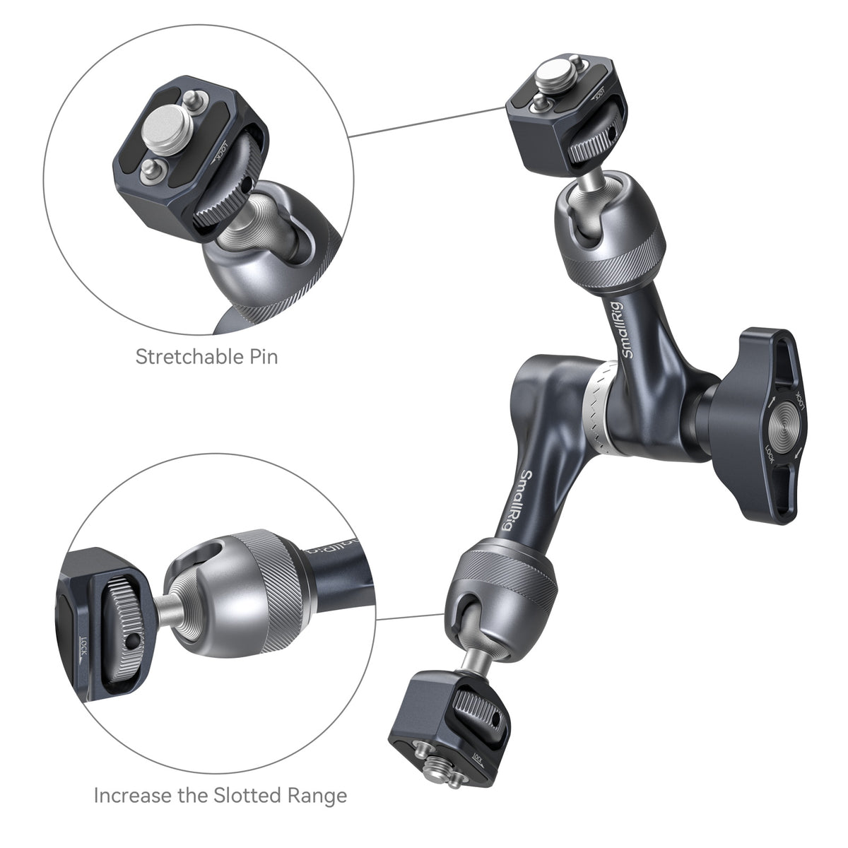 SmallRig Rosette Magic Arm (7") with 3/8”-16 ARRI Locating Screw