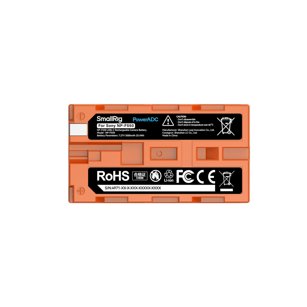 SmallRig NP-F550 USB-C Rechargeable Camera Battery (Orange)