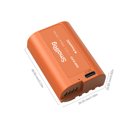 SmallRig DMW-BLK22 USB-C Rechargeable Camera Battery (Orange)