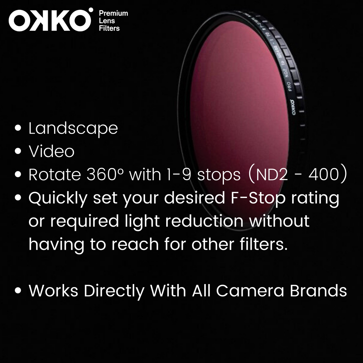 OKKO Pro Variable Neutral Density Filter NDV