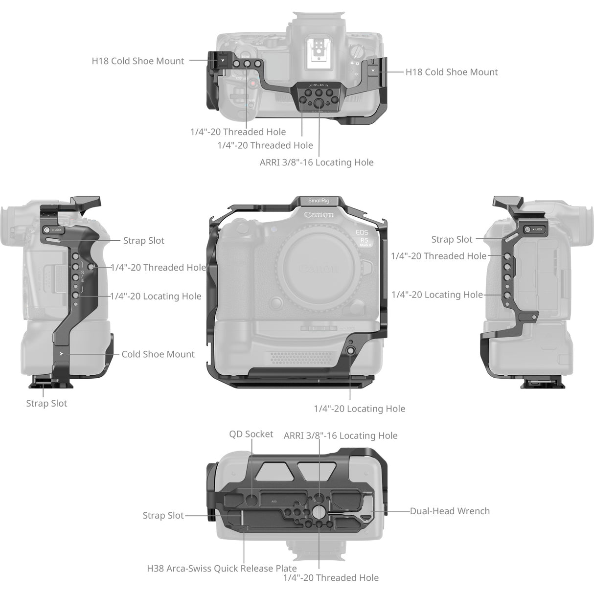 SmallRig Cage for Canon EOS R5 Mark II with Cooling Fan CF-R20EP