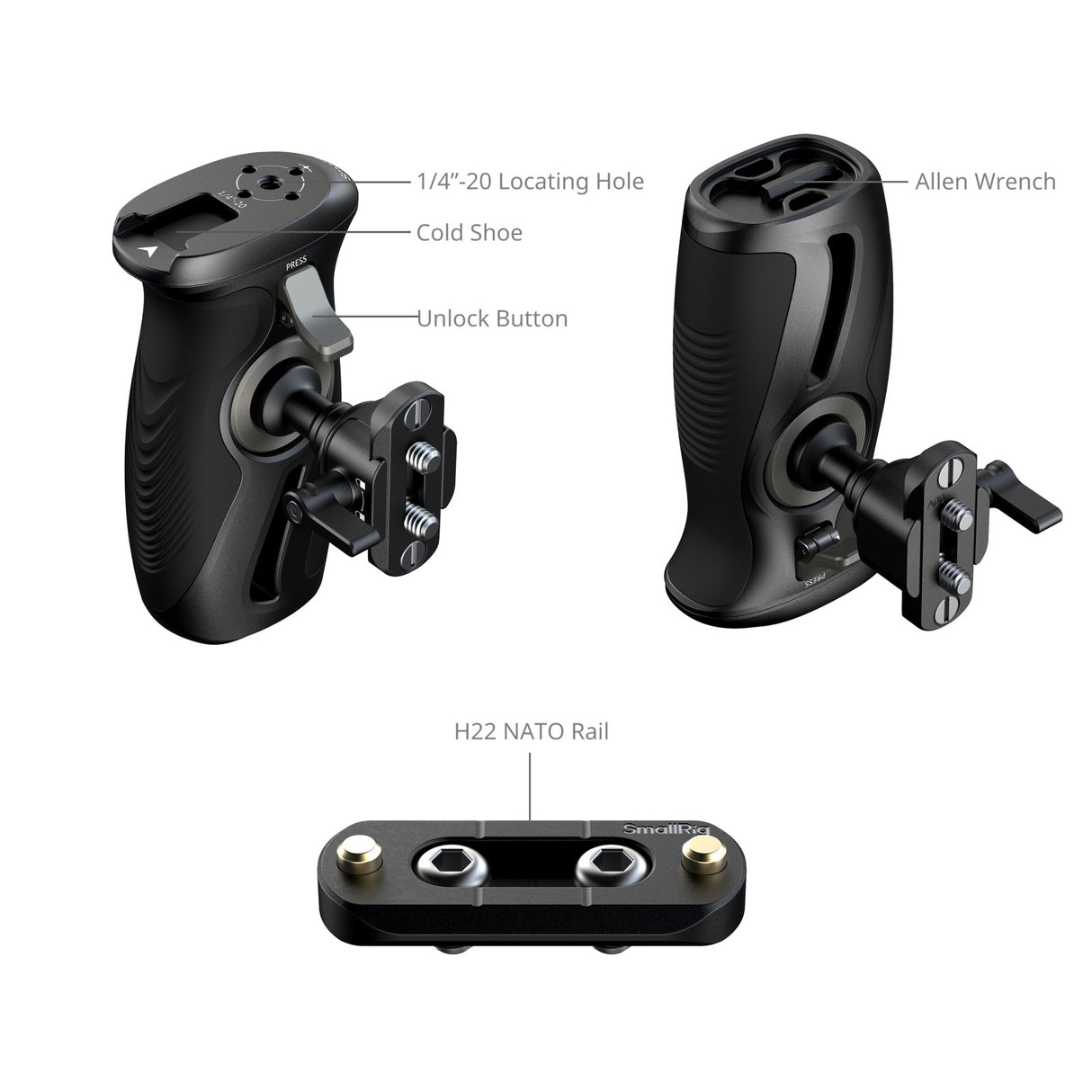 SmallRig Rotating Side Handle with NATO Clamp