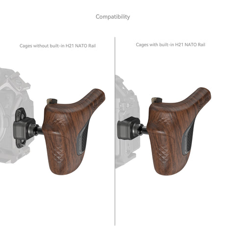 SmallRig "ImageGrip" Series Wooden Handle with NATO Clamp (Left Side)