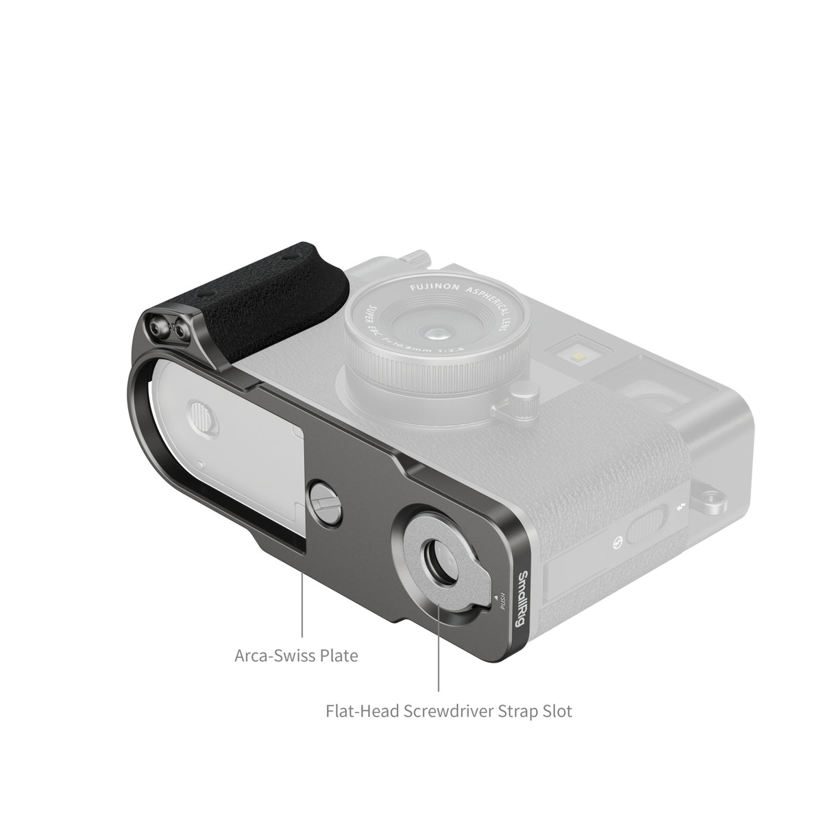 SmallRig L-Shaped Mount Plate with Silicone Handle for FUJIFILM X half (Charcoal Silver)