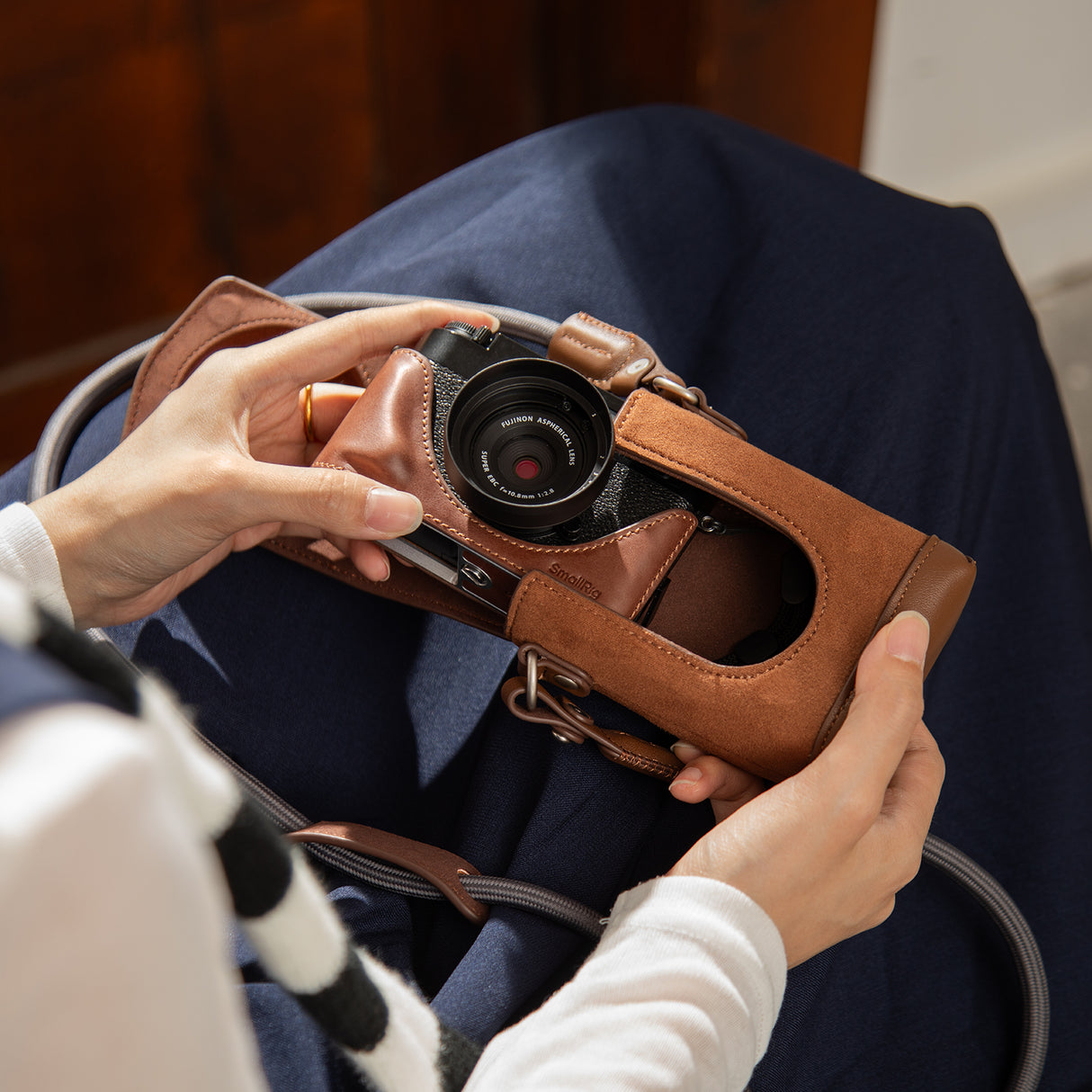 SmallRig Leather Case Kit for FUJIFILM X half (Brown)